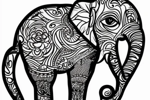 Life tree with a elephant for men tattoo idea