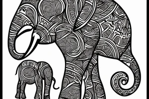 Life tree with a elephant for men tattoo idea