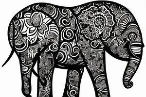 Life tree with a elephant for men tattoo idea