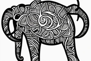 Life tree with a elephant for men tattoo idea