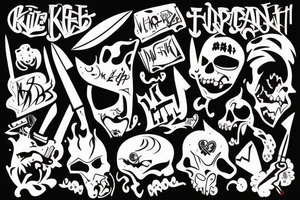 Knife graffiti tattoo idea