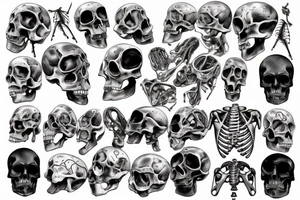 A huge injury that reveals a biomechanical /technological skeleton mixed with bones under the skin  of the right part of my back tattoo idea