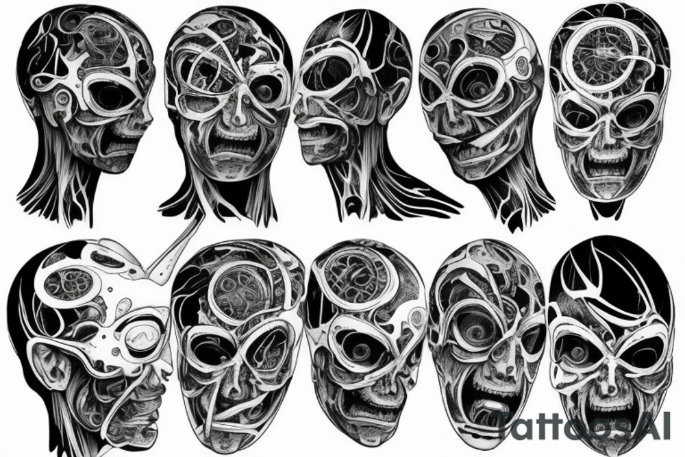 A huge injury that reveals a biomechanical /technological body tattoo idea