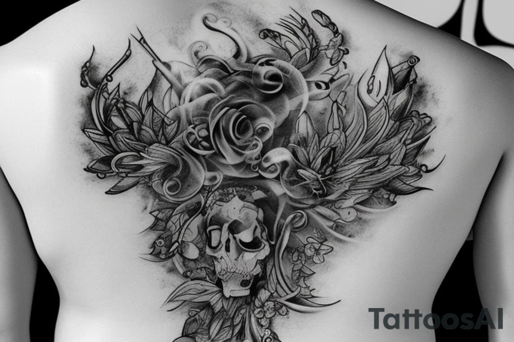 A huge injury that reveals a technological back tattoo idea A huge injury that reveals a technological back tattoo idea