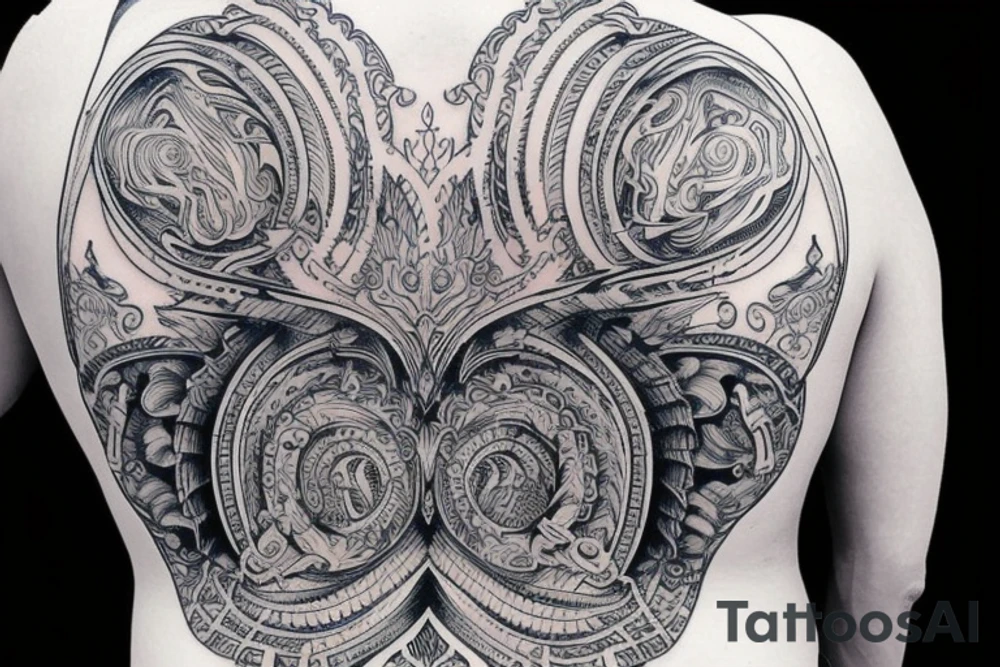 A huge injury that reveals a tech back tattoo idea