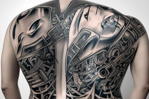 A huge injury that reveals a tech back tattoo idea