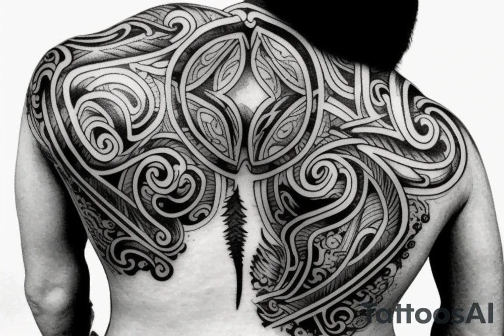 huge injury in the back tattoo idea