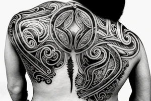 huge injury in the back tattoo idea