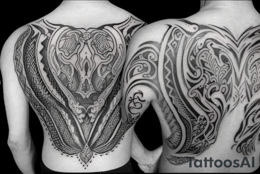 huge injury in the back tattoo idea