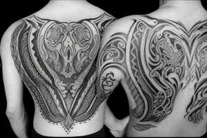 huge injury in the back tattoo idea