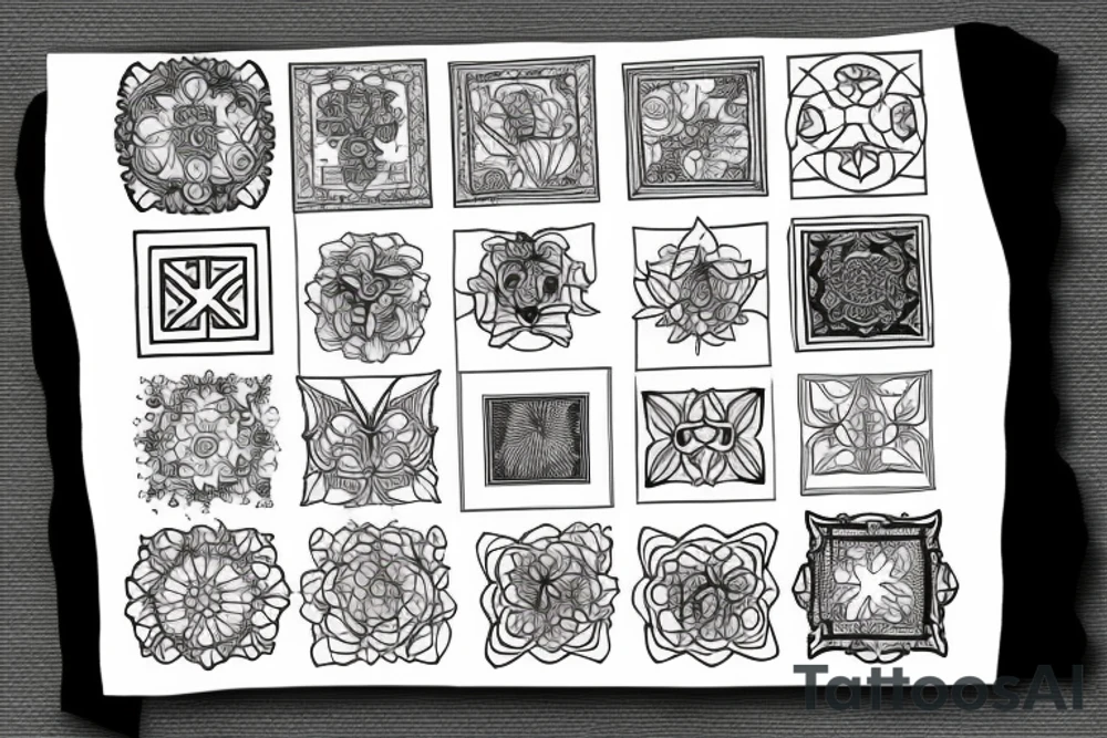 squared classic window tattoo idea