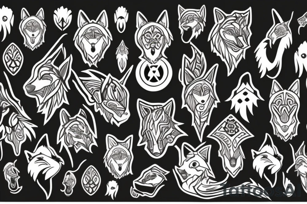 Scottish wolf tattoo idea