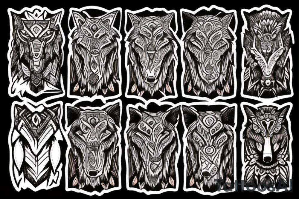 Scottish wolf tattoo idea