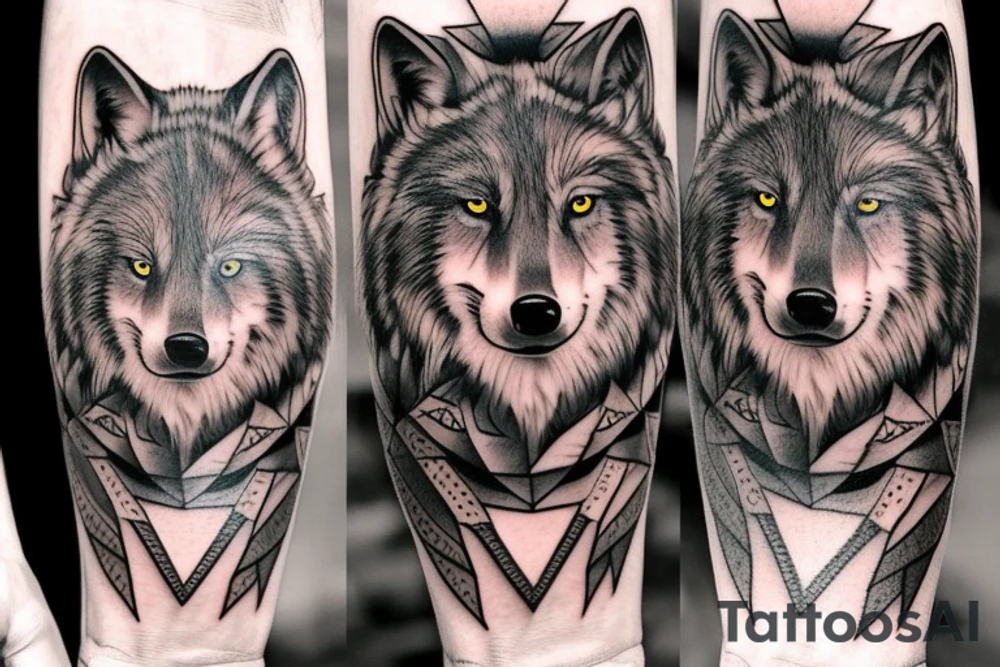 Scottish wolf tattoo idea