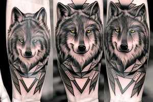 Scottish wolf tattoo idea