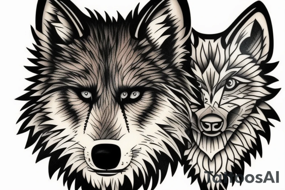 Scottish wolf tattoo idea