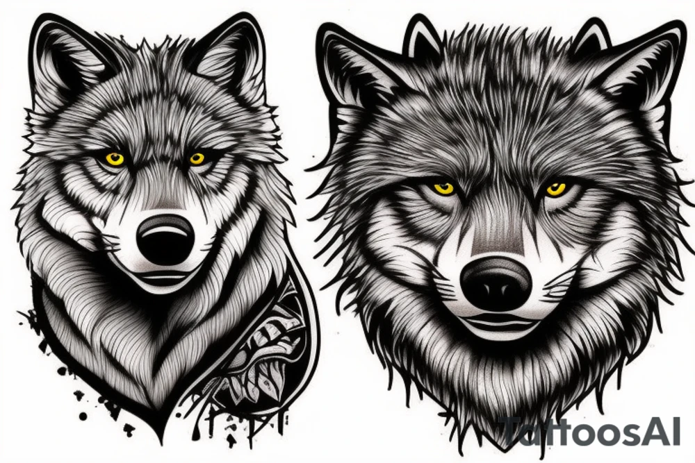 Scottish wolf tattoo idea