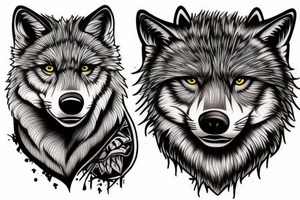 Scottish wolf tattoo idea