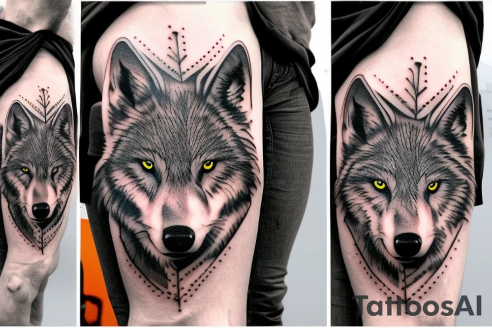 Scottish wolf tattoo idea