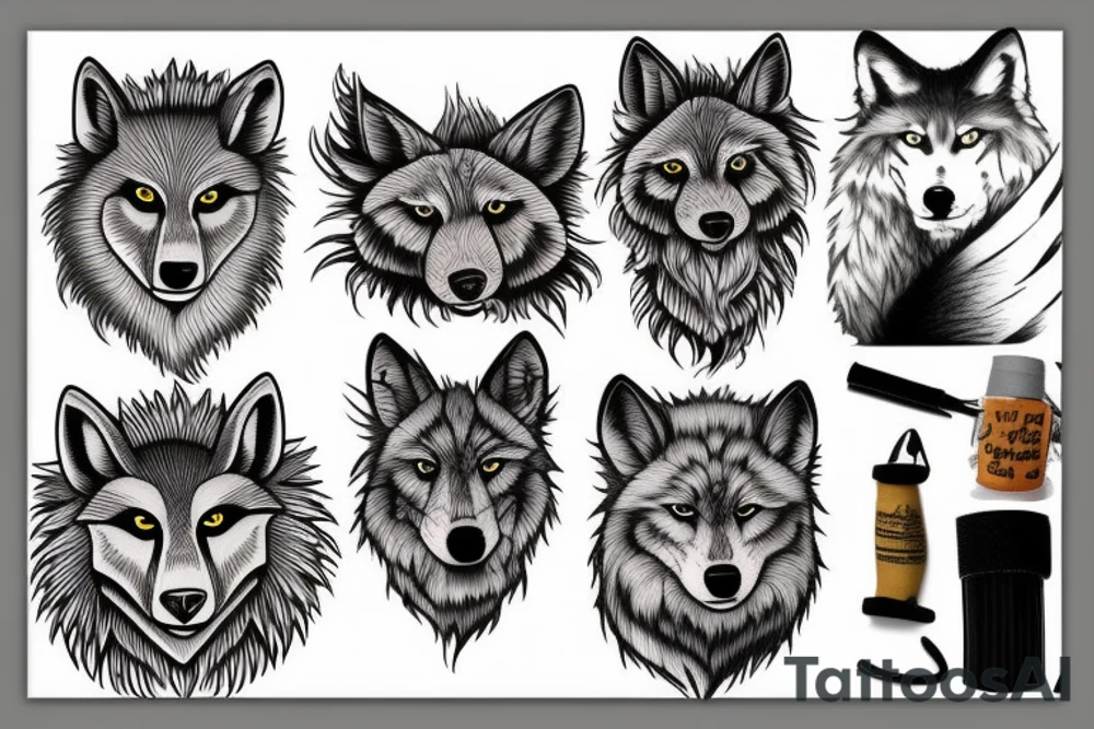 Scottish wolf tattoo idea