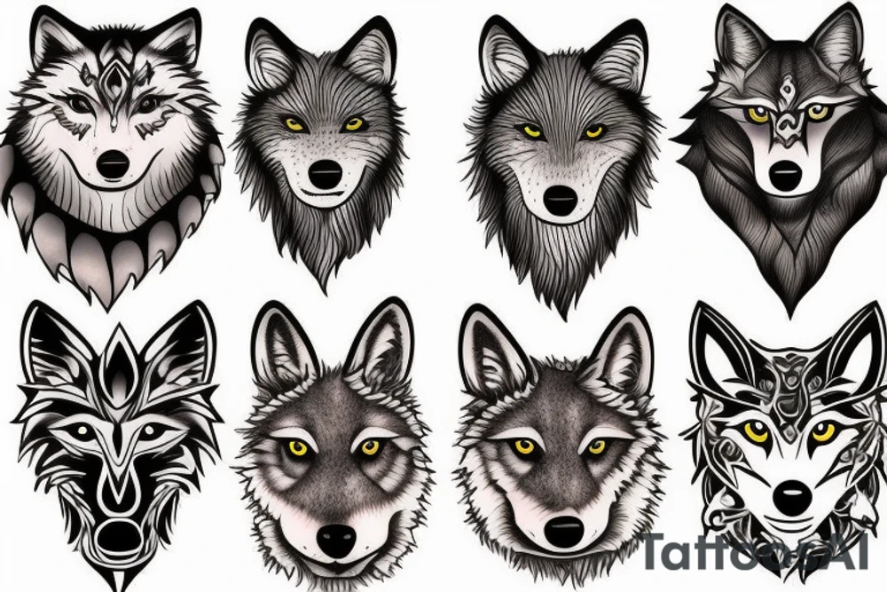 Scottish wolf tattoo idea