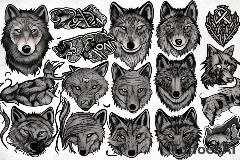 Scottish wolf tattoo idea