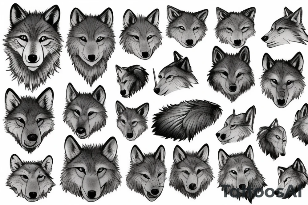 Scottish wolf tattoo idea