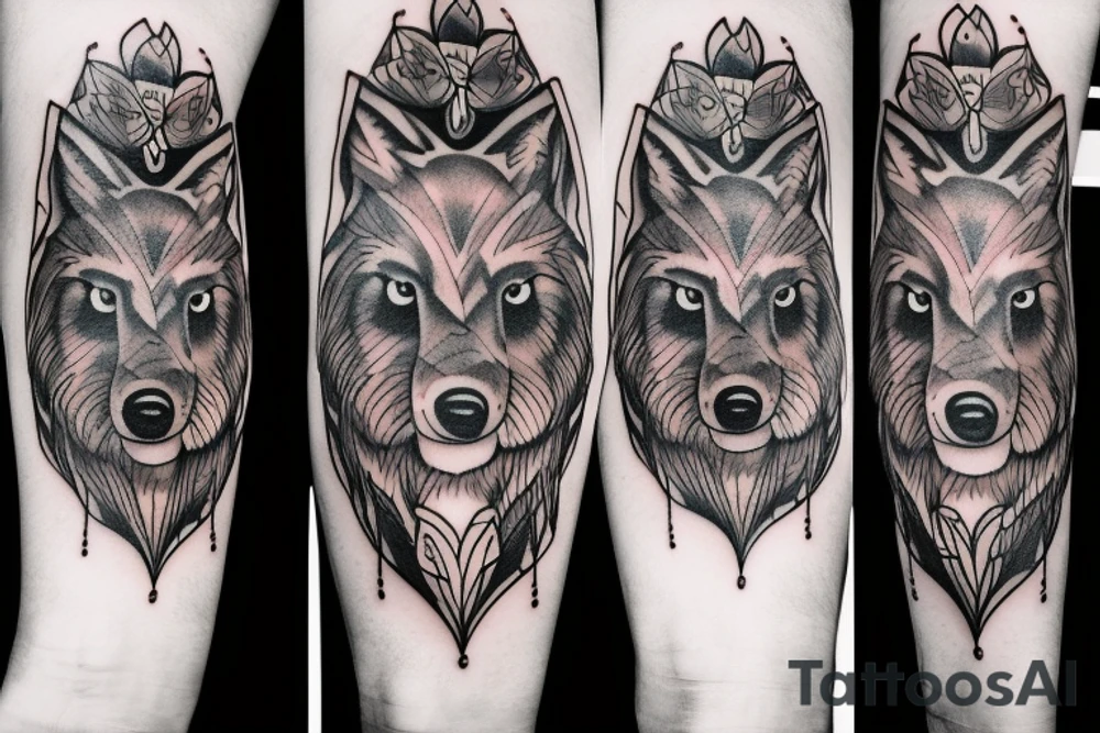 Scottish wolf tattoo idea