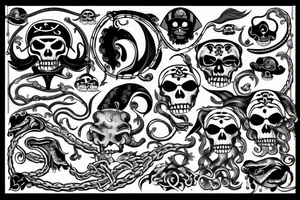 pirate ship with kraken tattoo idea