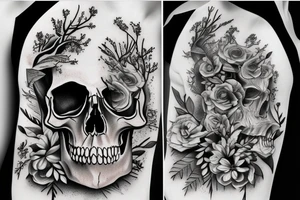 Skull fused into the forrest tattoo idea