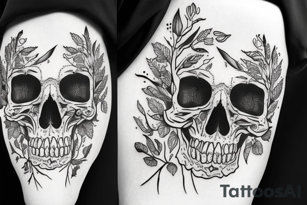 Skull fused into the forrest tattoo idea