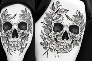 Skull fused into the forrest tattoo idea