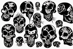 Man walking from the dark with skull tatto on his face tattoo idea