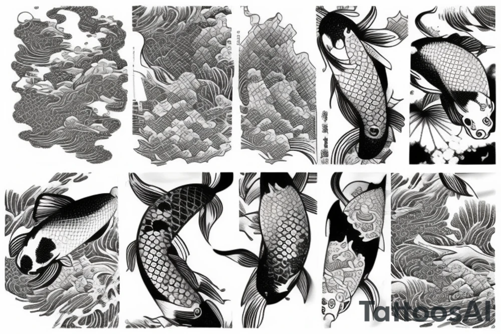 Mandela and Japanese koi fish tattoo idea
