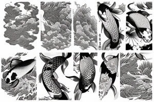 Mandela and Japanese koi fish tattoo idea