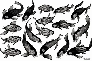 Mandela and Japanese koi fish tattoo idea