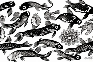 Mandela and Japanese koi fish tattoo idea