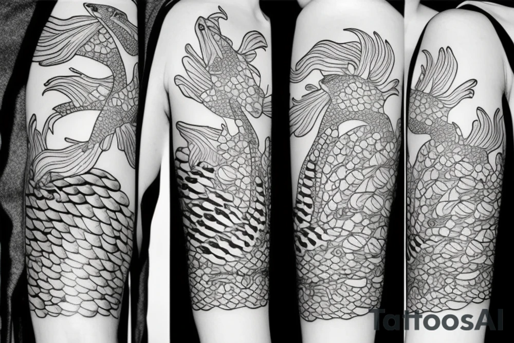 Koi fish and water tattoo idea