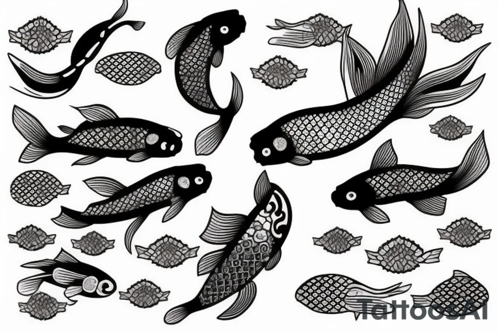 Koi fish and water tattoo idea