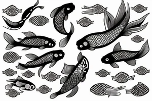 Koi fish and water tattoo idea