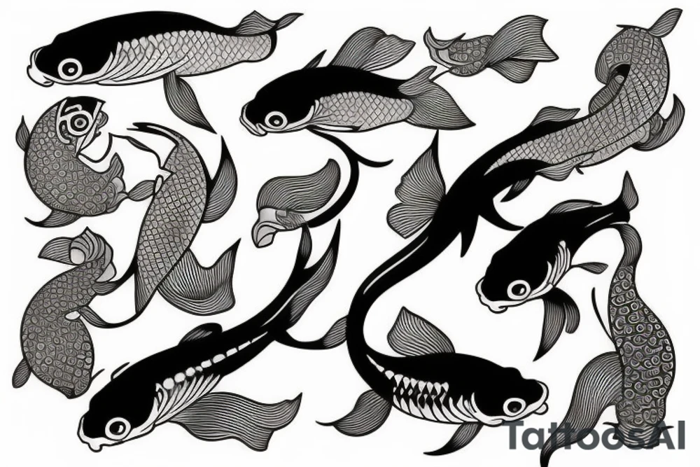 Koi fish and water tattoo idea