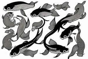 Koi fish and water tattoo idea