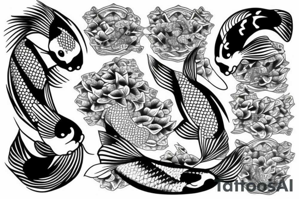 Koi fish and water tattoo idea