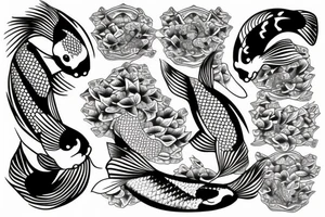 Koi fish and water tattoo idea