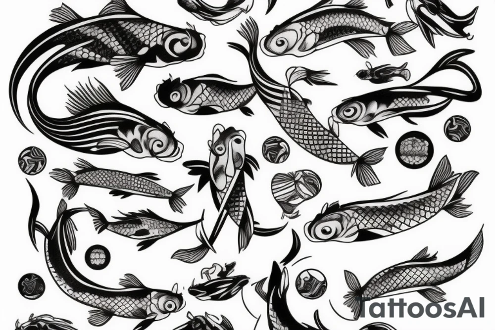 Koi fish chest tattoo idea