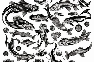 Koi fish chest tattoo idea