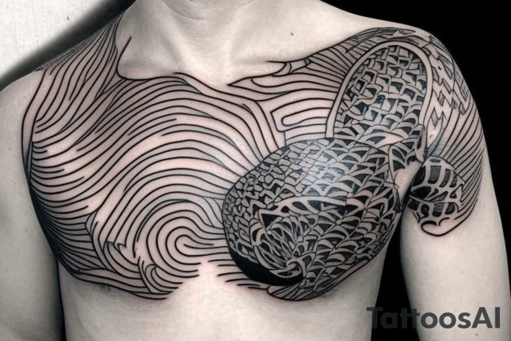 Koi fish chest tattoo idea