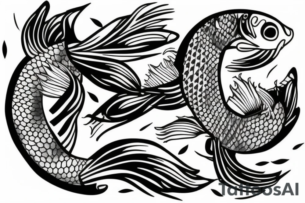 Koi fish chest tattoo idea