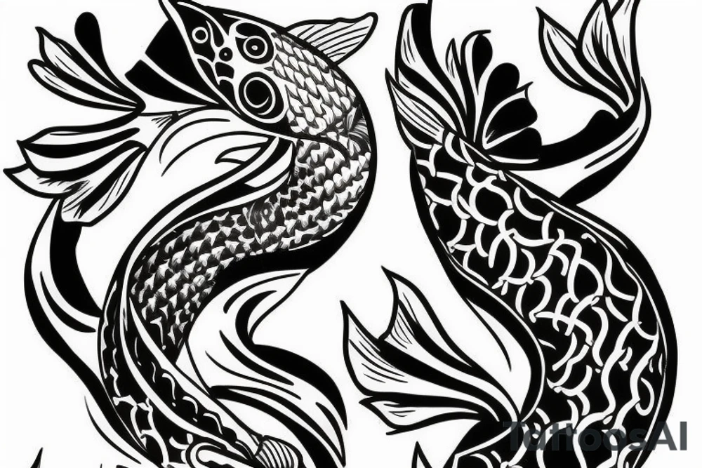 Koi fish chest tattoo idea