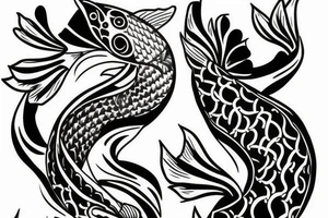 Koi fish chest tattoo idea